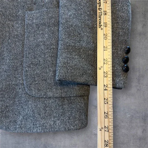 Vintage OAKBROOK Men’s Blazer 38R Gray Tweed Wool Sport Coat Two‑Button Jacket